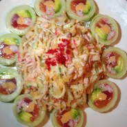 spicy seafood salad & mandarin cucumber maki